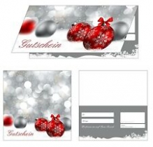 Geschenkgutscheine Weihnachten-Rote Kugeln-800 (50 Stk)